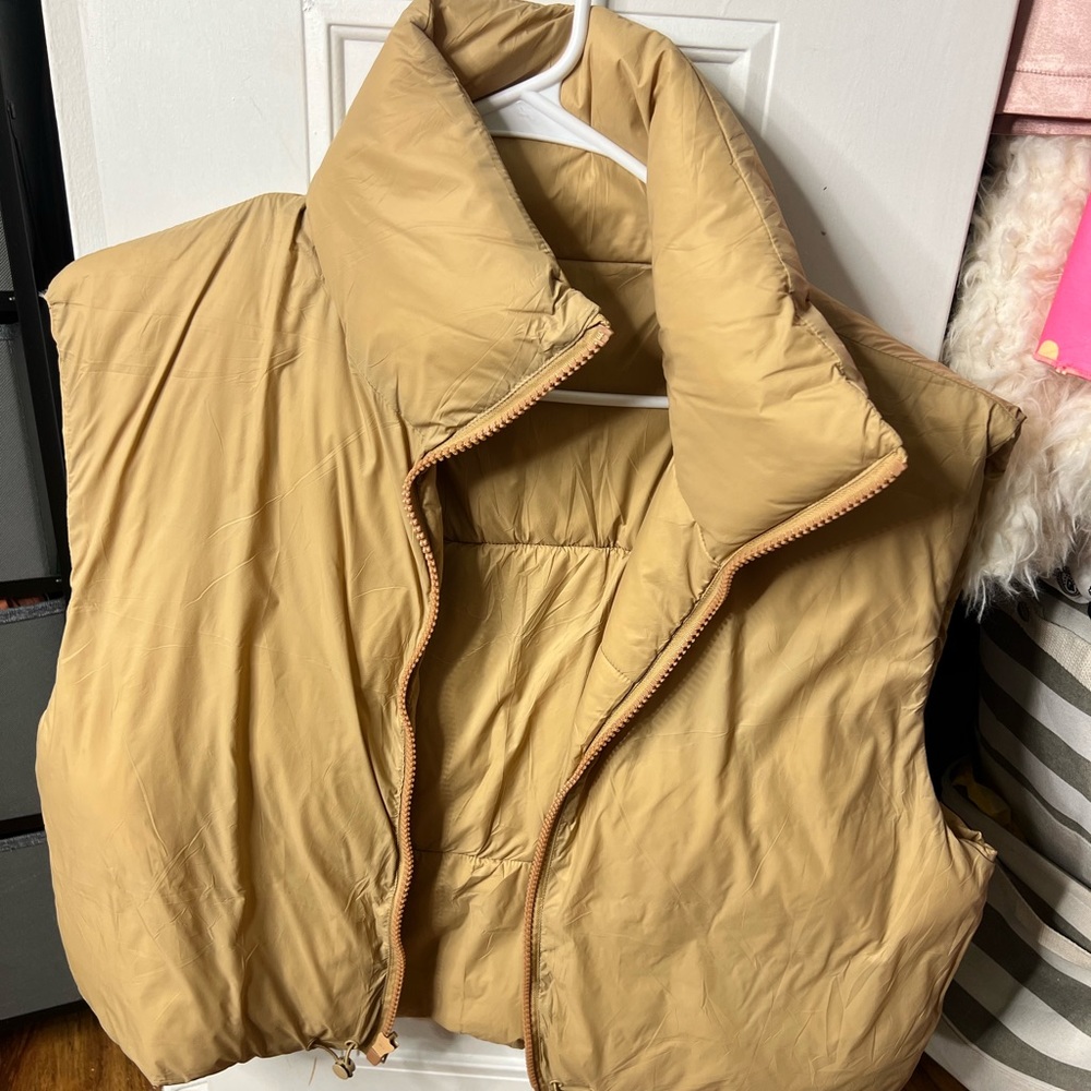 Tan Puffer Vest
